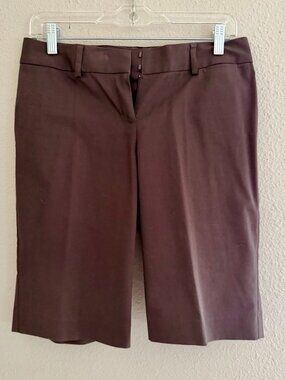 Express Editor Brown Bermuda Shorts Size 2 Tailored Career Mid Rise